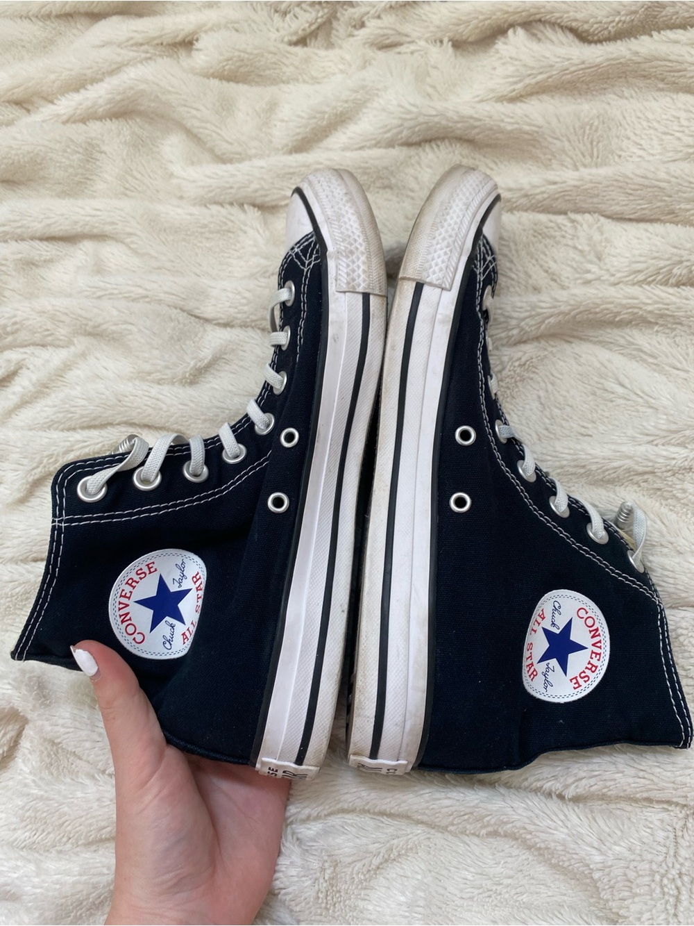 Converse Chuck Taylor All Star high-top sneakers black Sz W10.5/ M8.5 - Picture 3 of 7